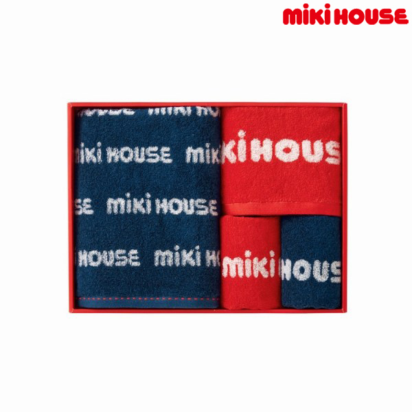 ミキハウス mikihouse フェイス＆ハンド＆ミニタオル2枚セット【箱入】(サイズ無し）