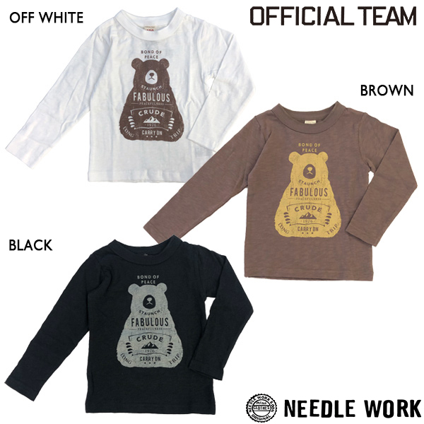 ニードルワーク（NEEDL WORK）OFFICIAL TEAM BEAR T-SHIRT 長袖Tシャツ（100cm・110cm・120cm・130cm・140cm）